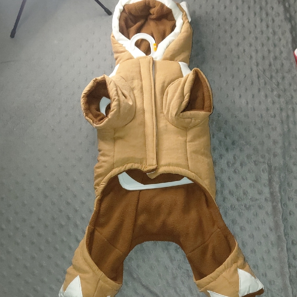 Cozy Brown and White Dog Coat